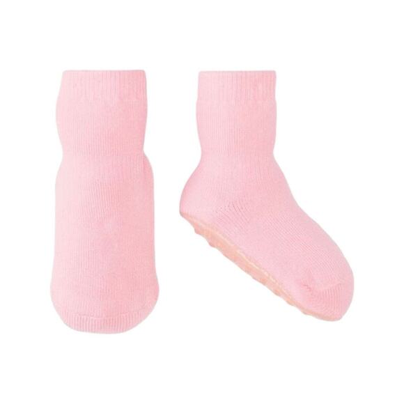 NWT Hanna Andersson Pink Grip Sock Slippers, Size 1 - Picture 1 of 3